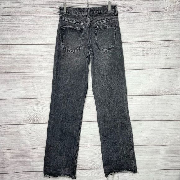 ZARA 100% Cotton Straight Black Jeans Women’s Size 2 Long - Picture 6 of 7
